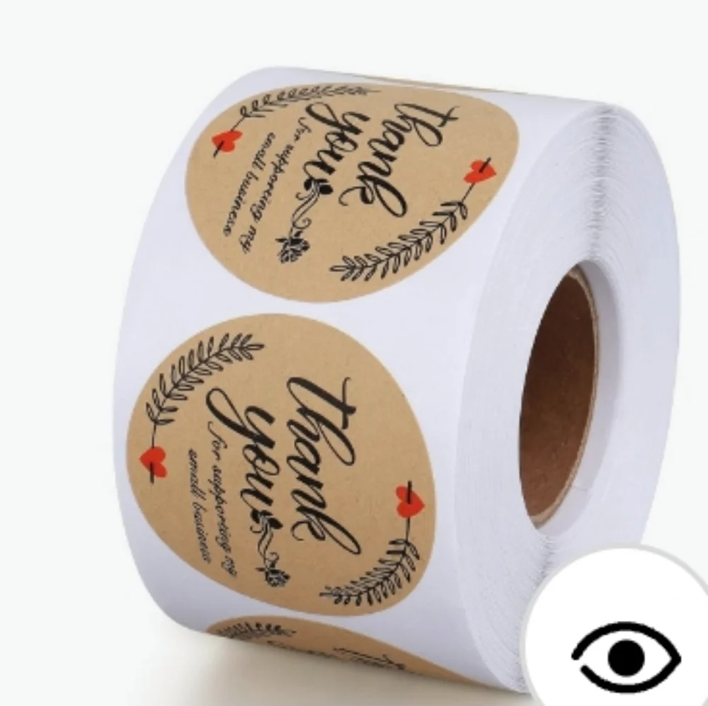 50 ct  2 Inch  Kraft paper Thank you, labels.